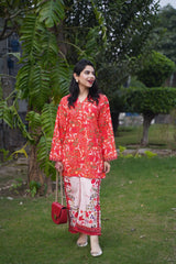 Ellena - Designers Short Shirt with printed Trousers