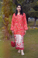 Ellena - Designers Short Shirt with printed Trousers