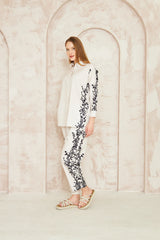 Sepia - Contemporary Short Shirt with Floral Prints and Matching Trousers
