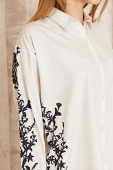 Sepia - Contemporary Short Shirt with Floral Prints and Matching Trousers