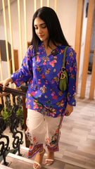 Pixie - Contemporary Short Shirt with Beautiful flower Prints