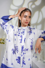 Zen - Contemporary Short Shirt with Floral Prints and Matching Trousers