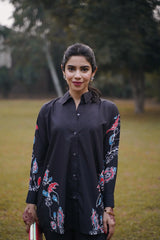 Rosecoe - Beautiful Short Shirt with Floral Prints and Matching Trousers