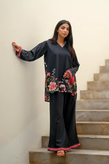 Dhalia - Contemporary Short Shirt with floral Prints and Matching Trousers