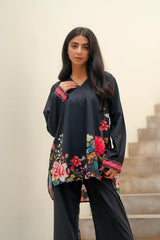 Dhalia - Contemporary Short Shirt with floral Prints and Matching Trousers