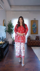 Saffron - Designor Short Shirt with Printed Matching Trousers