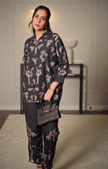 Noir - Contemporary Short Shirt with Trendy Prints and Matching Trousers