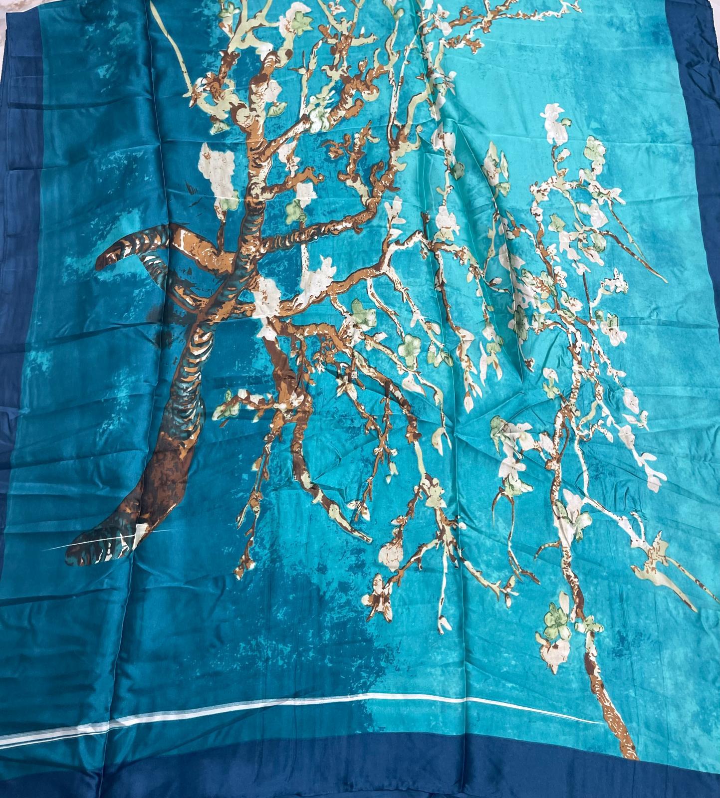 Night Forest Printed Silk Dupatta - Trendy Matt Silk