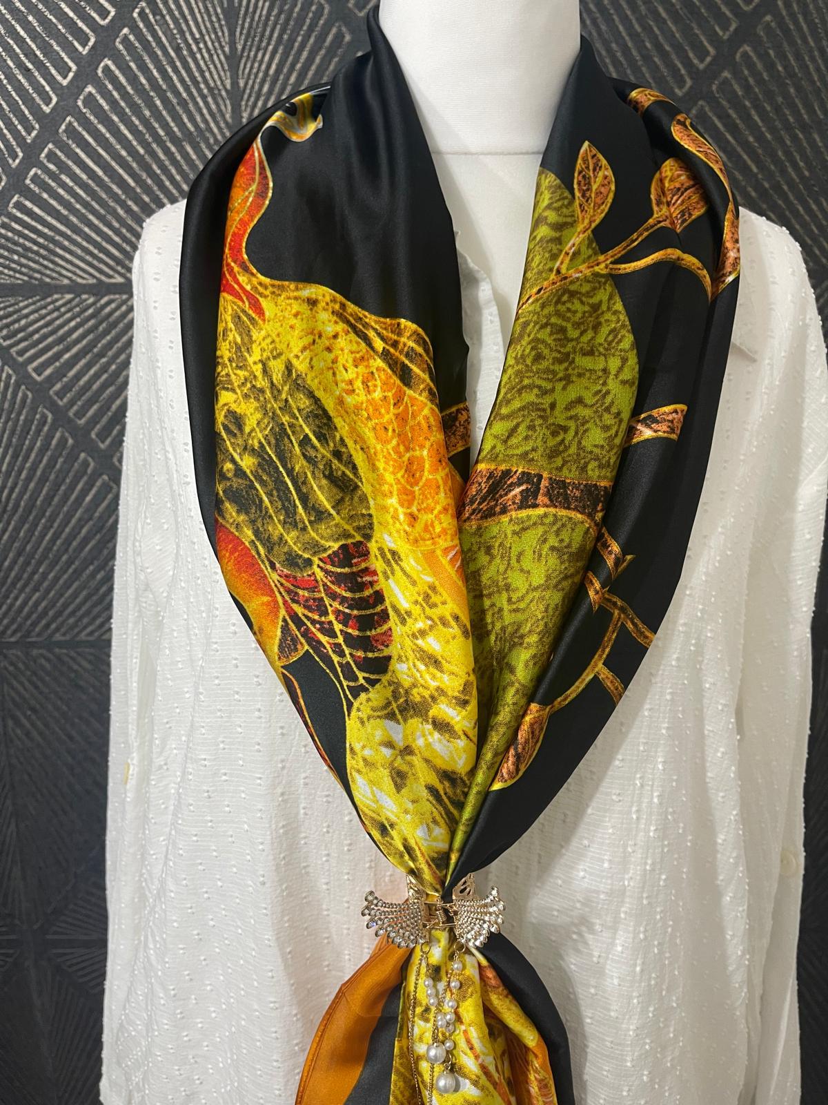 Golden Peacock Printed Matt Silk Dupatta