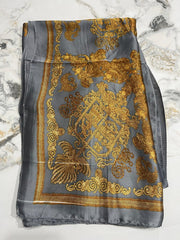 Grey Gold Silk Dupatta - Premium Matt Silk