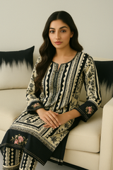Trending Woven Print 3pc China Silk