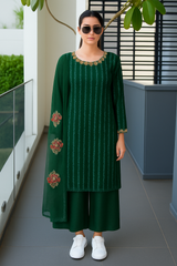 Print Chiffon with embroidered gala