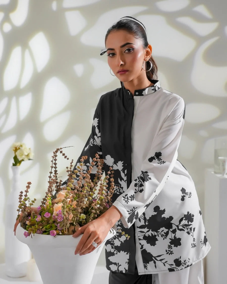 Monochrome - Designer Short Shirt with Matching Trousers
