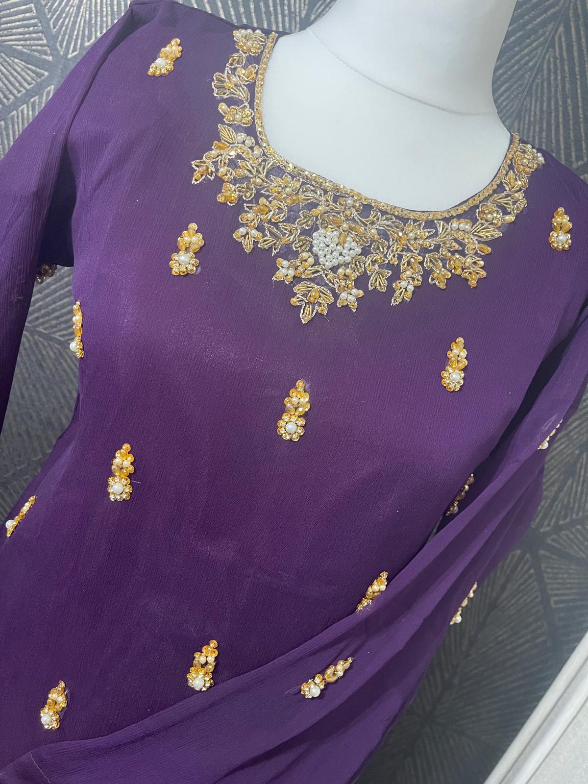 Chiffon Suit Gold Booti
