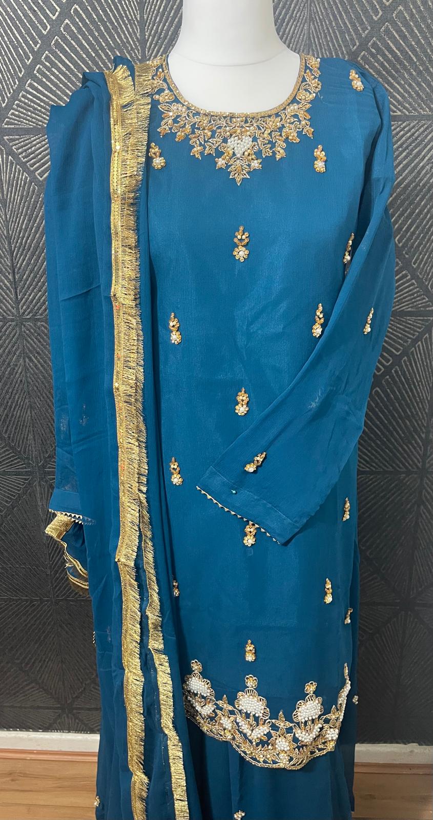 Chiffon Suit Gold Booti