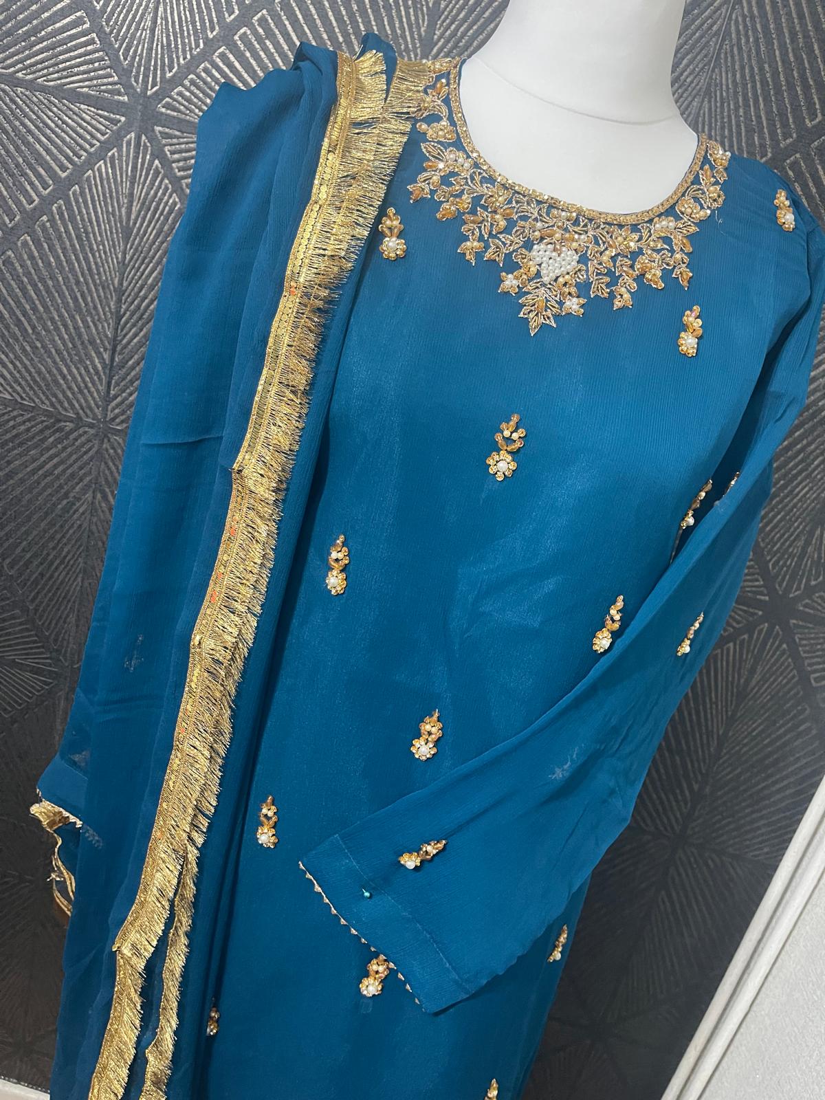 Chiffon Suit Gold Booti