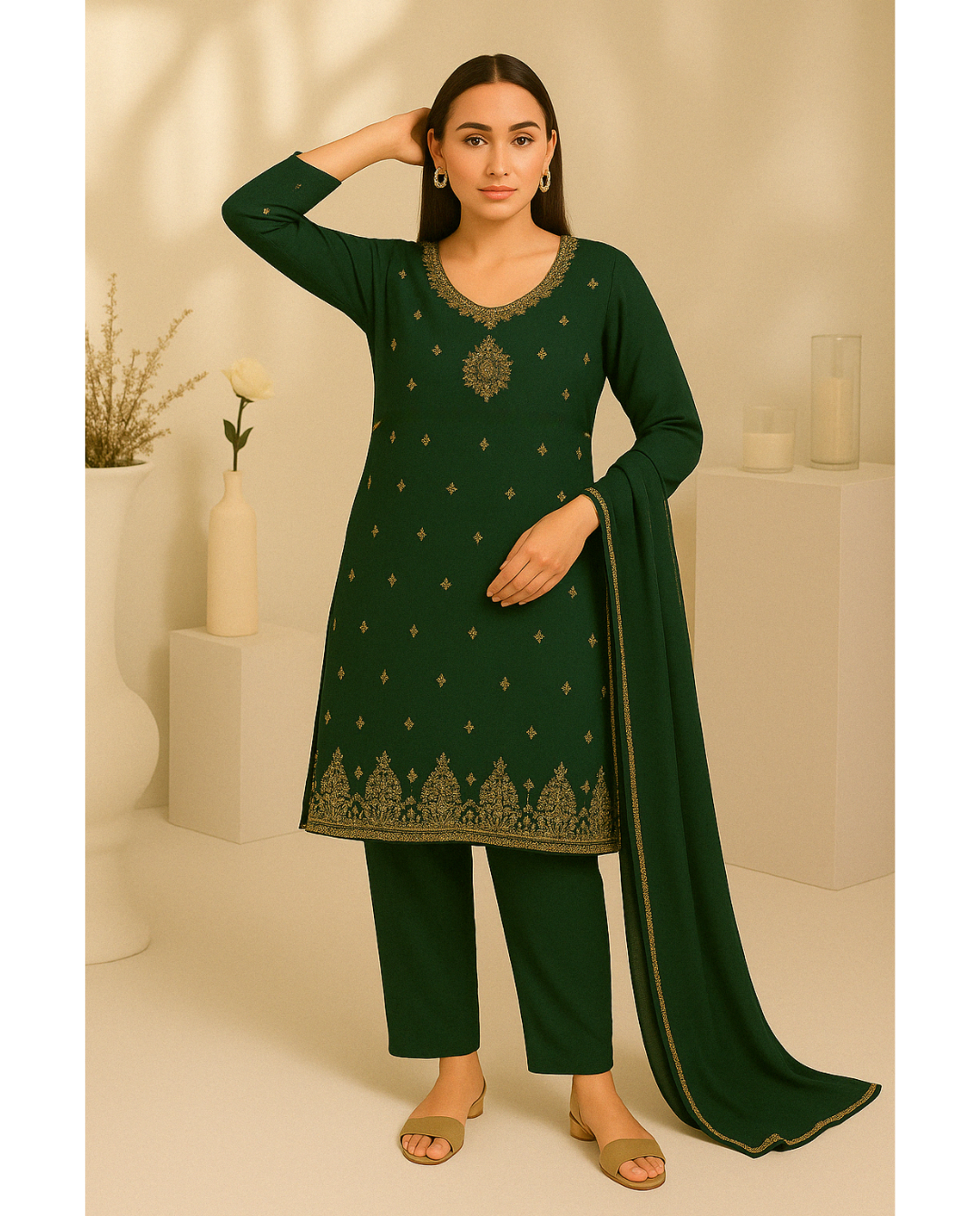 Chiffon Suit Gold Booti